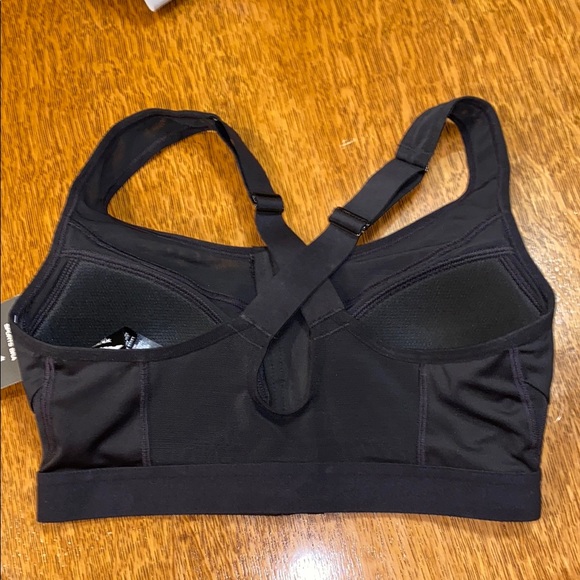 XS Avia Front Close A B C Cup Black Sport Bra Zipper Front Mesh High Support NWT - Picture 3 of 14